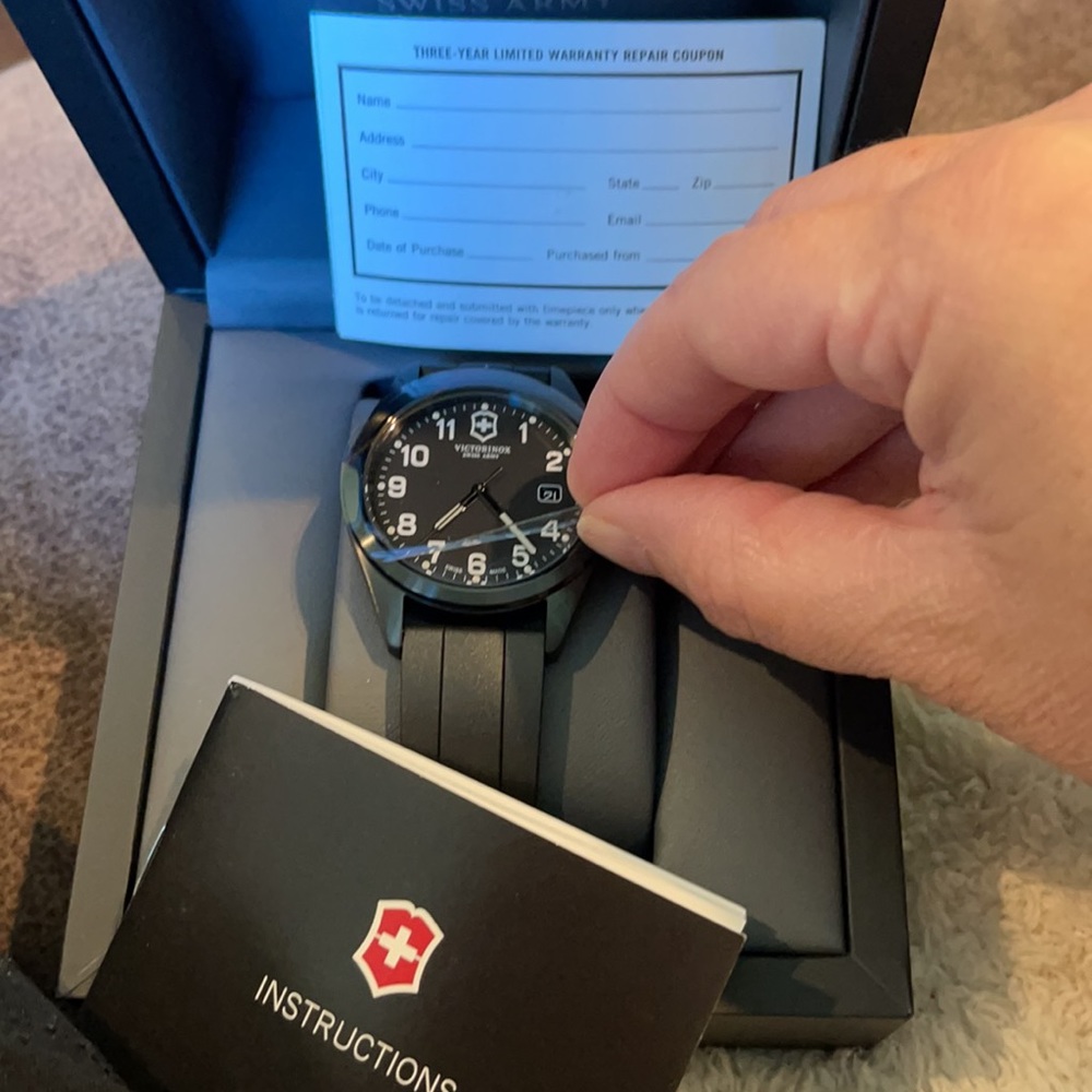 Swiss Army Victorinox watch…. UNISEX … all Black!! Brand new in box. NEVER WORN! - Picture 6 of 6